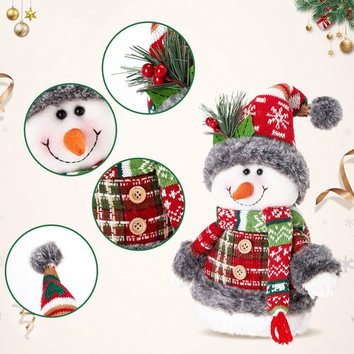 Houwsbaby 14" Christmas Snowman Decoration - Festive Snowman with Santa Hat, Scarf & Gloves | Perfect Holiday Decor