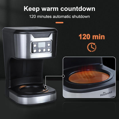 Skiennix Programmable Coffee Maker - 12-Cup Fully Automatic Drip Machine | Stainless Steel, Keep-Warm Function