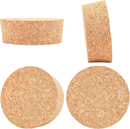 Juvale Large Tapered Cork Pucks & Plugs - Size #48, 3.48 x 3.27 x 1.29 in, 3-Pack - Wide Cork Stopper for Sealing Jars, Bottles & DIY Crafts