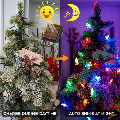 Suddus Solar String Lights - 100 LED Flower Design | 2 Pack for Outdoor Decor, Garden & Patio
