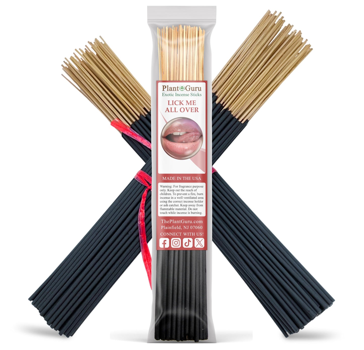 Lick Me All Over Exotic Incense Sticks 11 Inch - Bulk 1 Bundle 45 to 50 Sticks - Natural 11" Long Lasting Aroma That Burns for 45 to 60 Minutes.