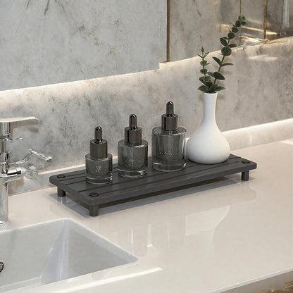 Skiennix Quick Dry Sink Caddy - Water Absorbing Stone Tray & Faucet Mat | Kitchen & Bathroom Organizer