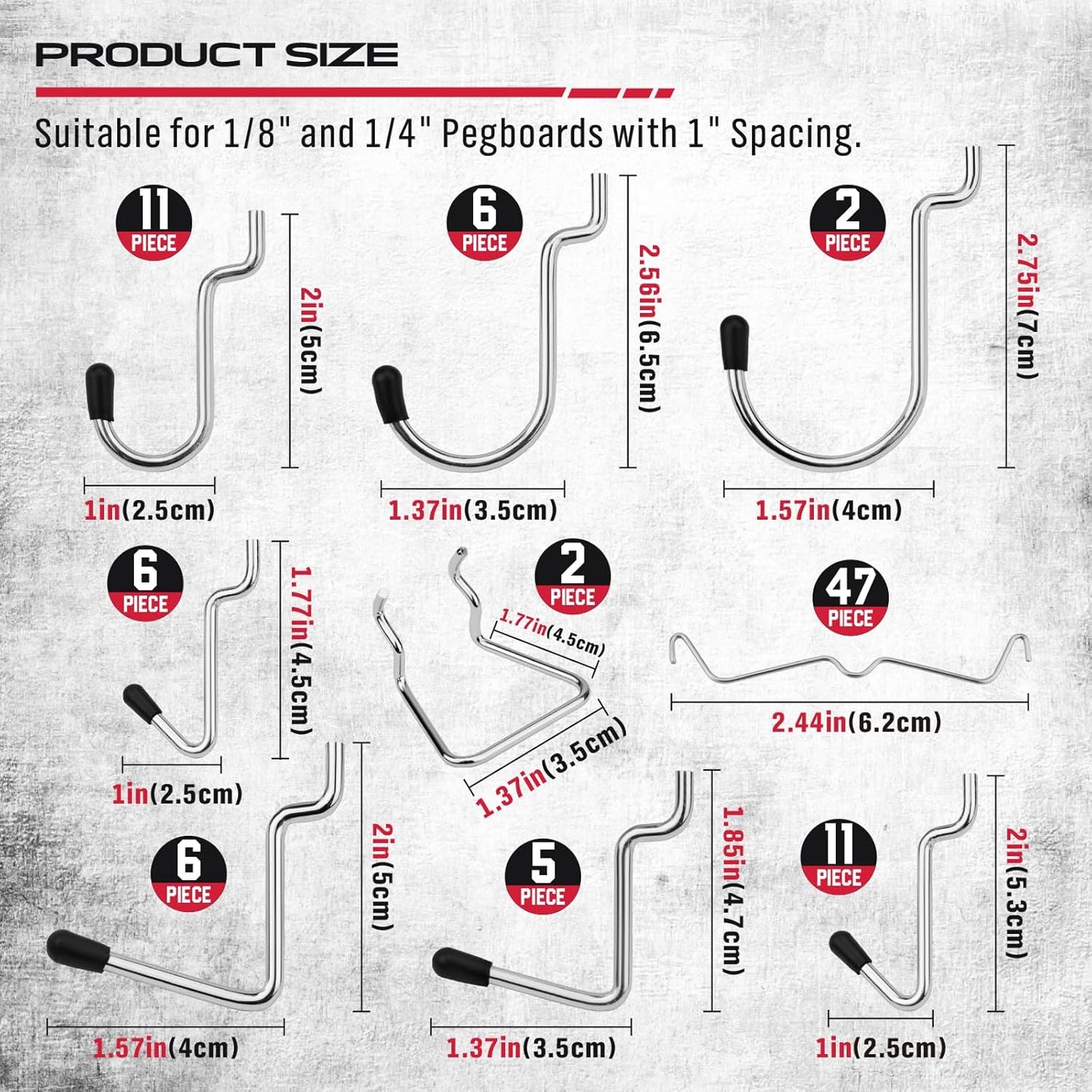 Ultimate 121-Piece Pegboard Hooks Set - Durable Metal Organizer Accessories for Tools & Bins