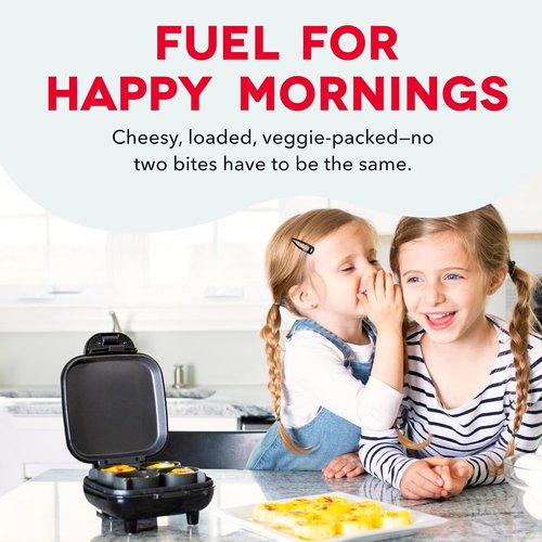 Dash Deluxe Egg Bite Maker - Electric Maker for Healthy Protein Snacks | Quick Cleanup, Space-Saving Design, 4 Servings, Aqua