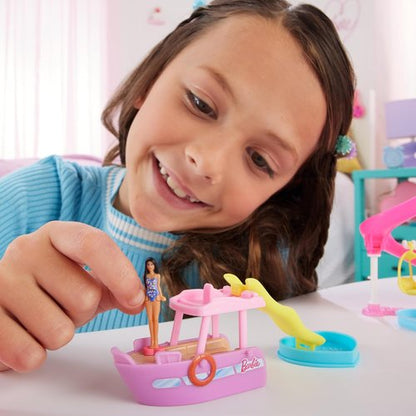 Barbie Mini BarbieLand Playsets - Dream Boat Toy Vehicle with Color-Change Surprise & 1.5-Inch Doll
