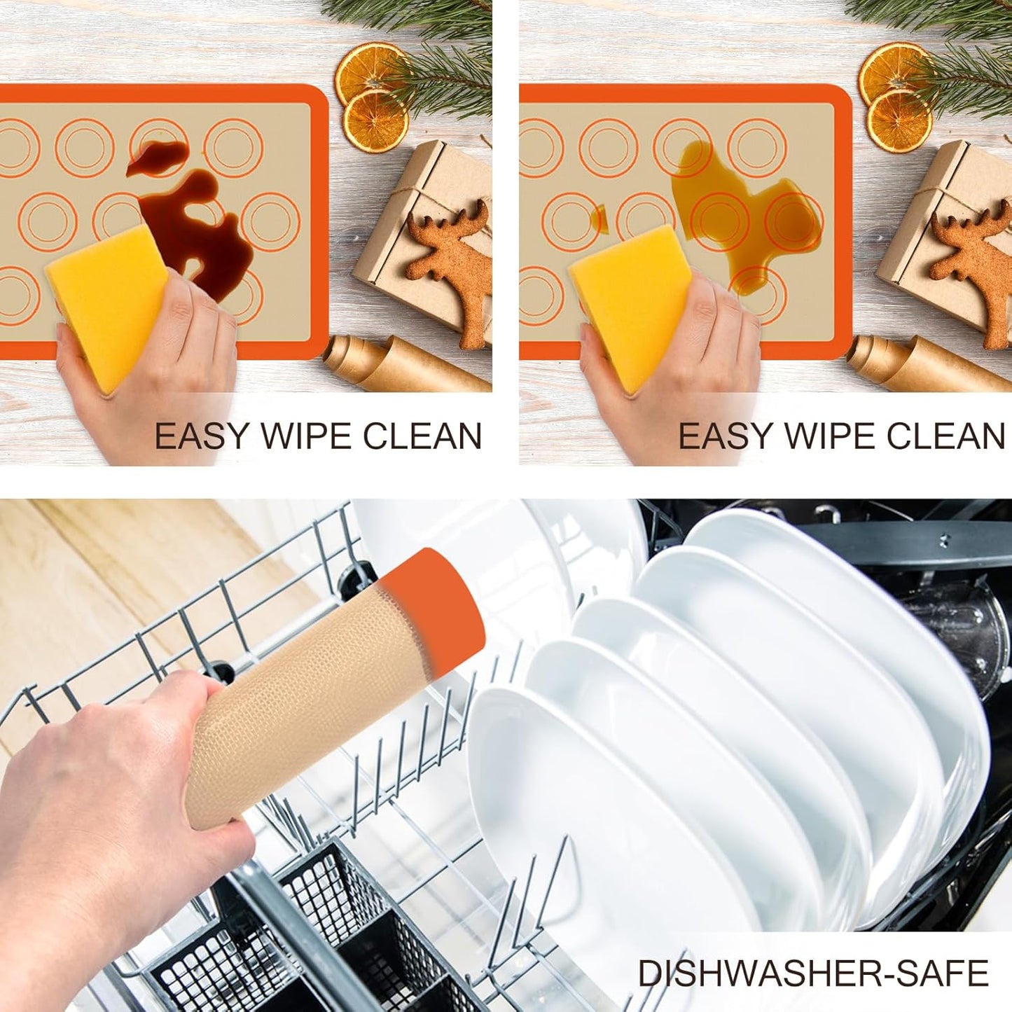 Silicone Baking Mat Set - Reusable Non-Stick Food Safe Mats for Cookies & Bread | Oven Safe