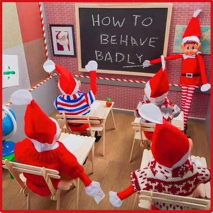 Elfie & Elvie | Fun Playful Elf Figures - Soft Body & Vinyl Face - Set of 2, Red