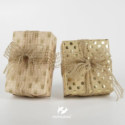 HUIHUANG Burlap Wired Ribbon - 2.5 Inch Rustic Jute for Wreaths, Bows & Home Decor | 10 Yards