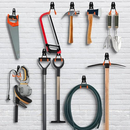 KURUI Heavy Duty Garage Hooks - 2 Pack Metal Wall Mount Utility Hooks for Ladder & Tool Storage