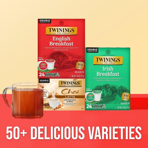 Twinings English Breakfast Black Tea K-Cup Pods for Keurig, 24 Count (Pack of 1), Smooth, Flavourful, Robust, Caffeinated, Enjoy Hot or Iced
