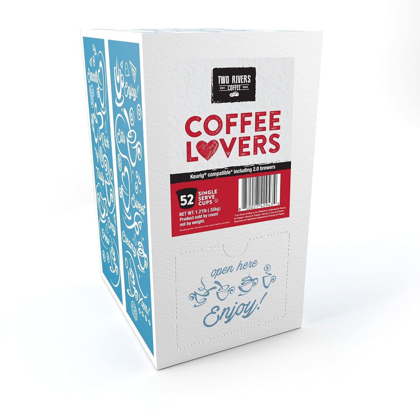 Two Rivers Coffee Lovers Coffee Pods Sampler - Compatible with K-Cup Brewers | 52 Count Variety Pack
