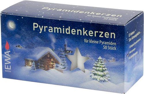 Jeka White Pyramidenkerzen - 14mm Diameter German Candles, Set of 50 for Elegant Decor
