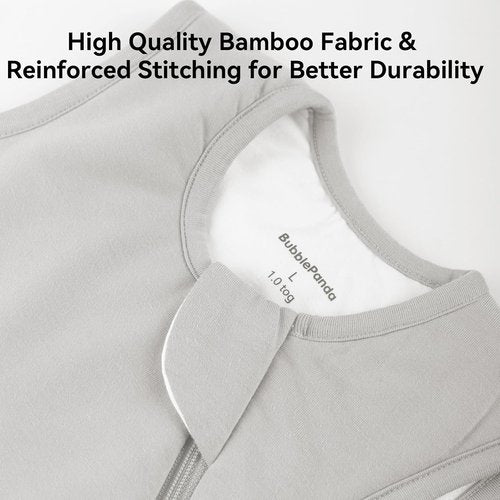 BubblePanda Bamboo Sleep Sack | Soft 1.0 Tog Toddler Sleeping Bag for 12-18 Months | 2-Way Zipper