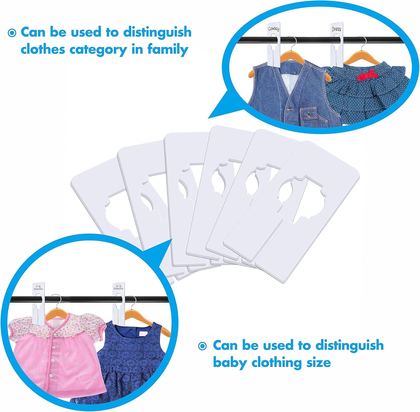 Regine Switzerland 30 PCS Closet Dividers - Writable & Reusable for Clothing Size Sorting | 2” x 5.4”