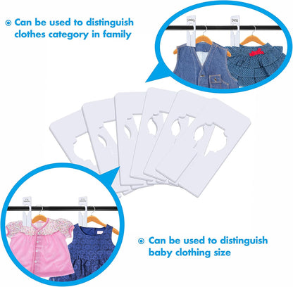 Regine Switzerland 30 PCS Closet Dividers - Writable & Reusable for Clothing Size Sorting | 2” x 5.4”