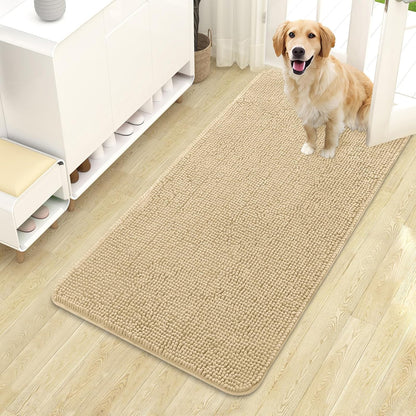 OLANLY Dog Door Mat - Absorbent Non-Slip Chenille Mat for Muddy Paws | 44x24 Inches, Quick Dry, Indoor Use
