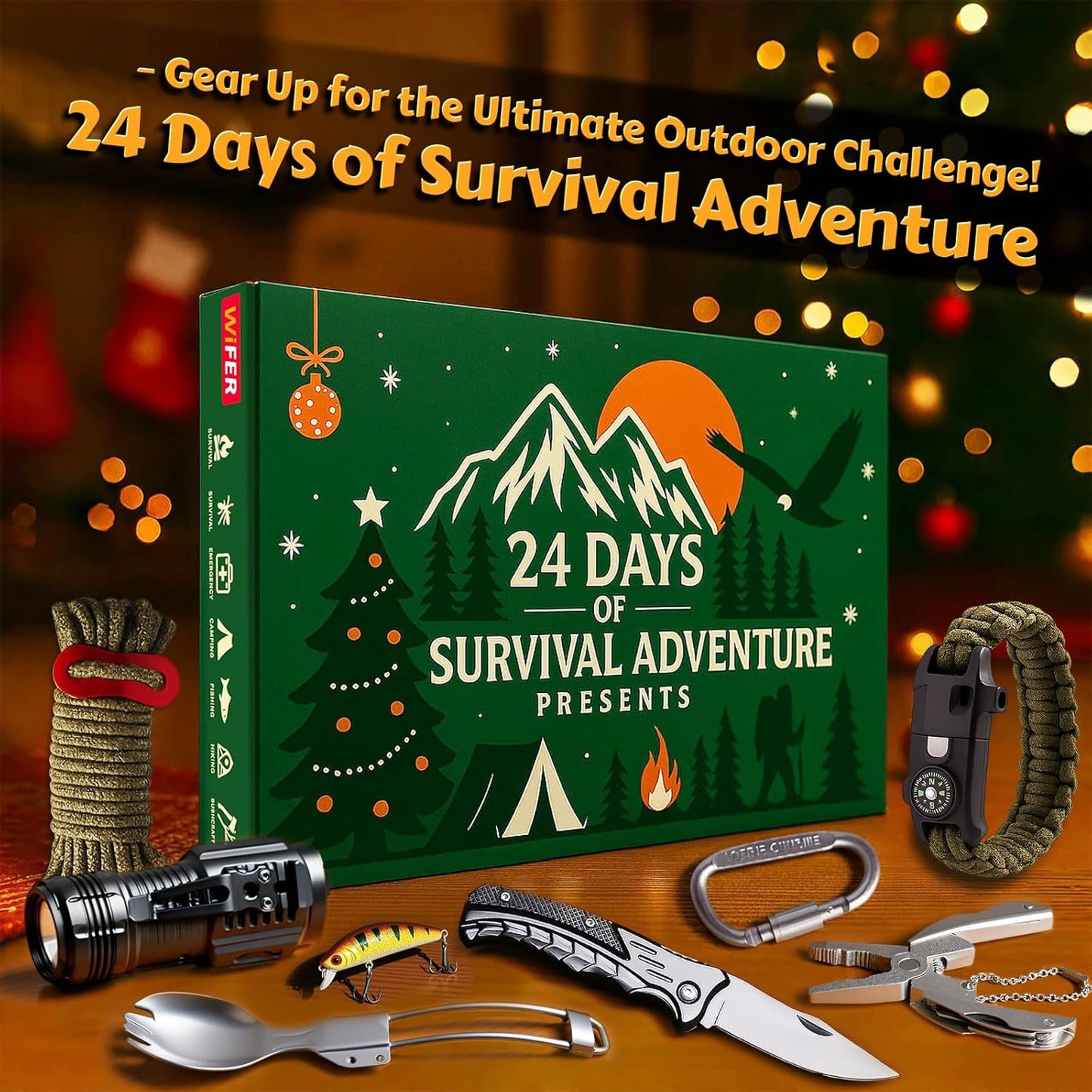 Survival Kit Advent Calendar 2025 - 24 Days of Essential Survival Tools for Outdoor Enthusiasts