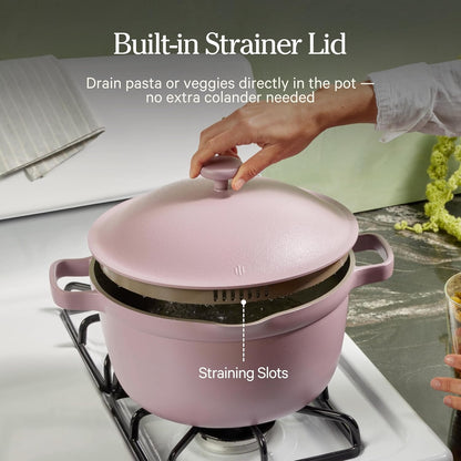 Our Place Perfect Pot - 5.5 Qt Ceramic Cookware with Lid & Spatula | Patented 8-in-1 Nonstick, PFAS-Free, Oven-Safe Up to 450°F
