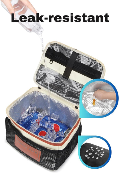 SUNNY BIRD Insulated Lunch Bag - Foldable & Leakproof Design with Shoulder Strap | White 002