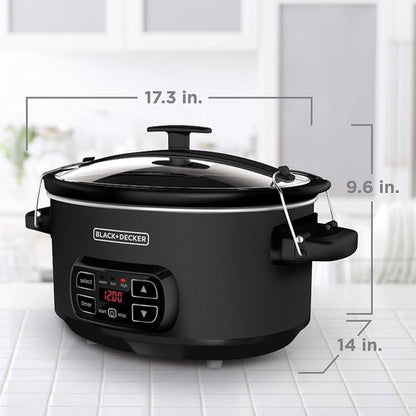 BLACK+DECKER 7-Quart Slow Cooker - Chalkboard Exterior, Locking Lid & 3 Heat Settings