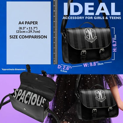 **Wednesday Crossbody Bag - Cute Mini Sling Purse for Girls & Teens | Stylish Travel Accessory**