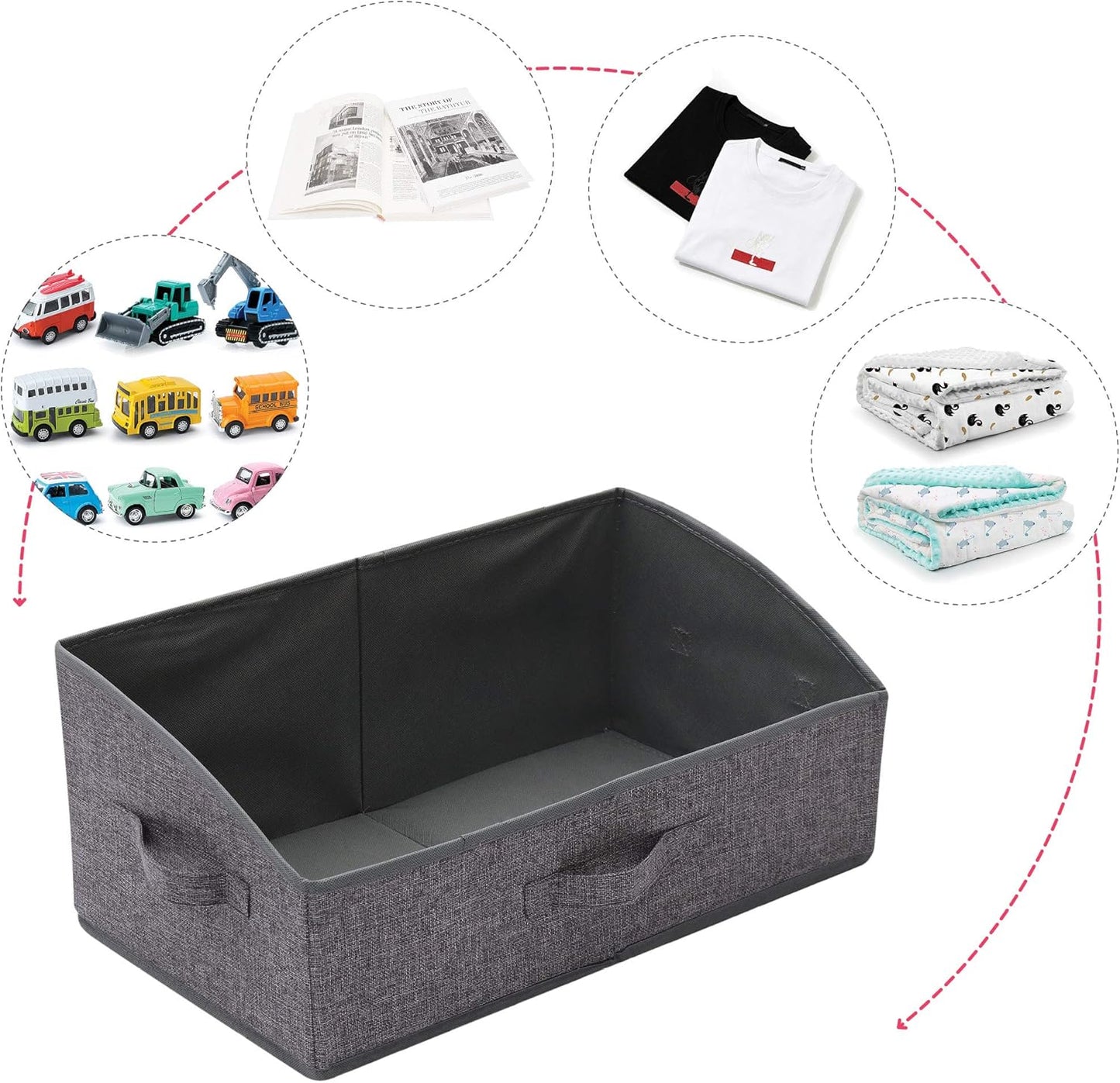 TENABORT Foldable Closet Storage Bins - 6 Pack Large Fabric Organizers with Handles | Linen Cube Baskets for Clothes
