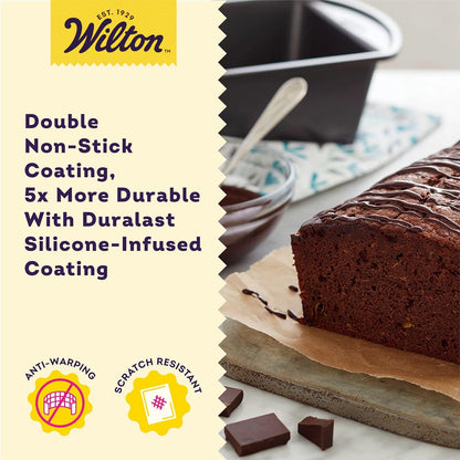 Wilton Platinum Non-Stick Loaf Pan - 9 x 5 Inch Stainless Steel Bakeware, PFAS-Free