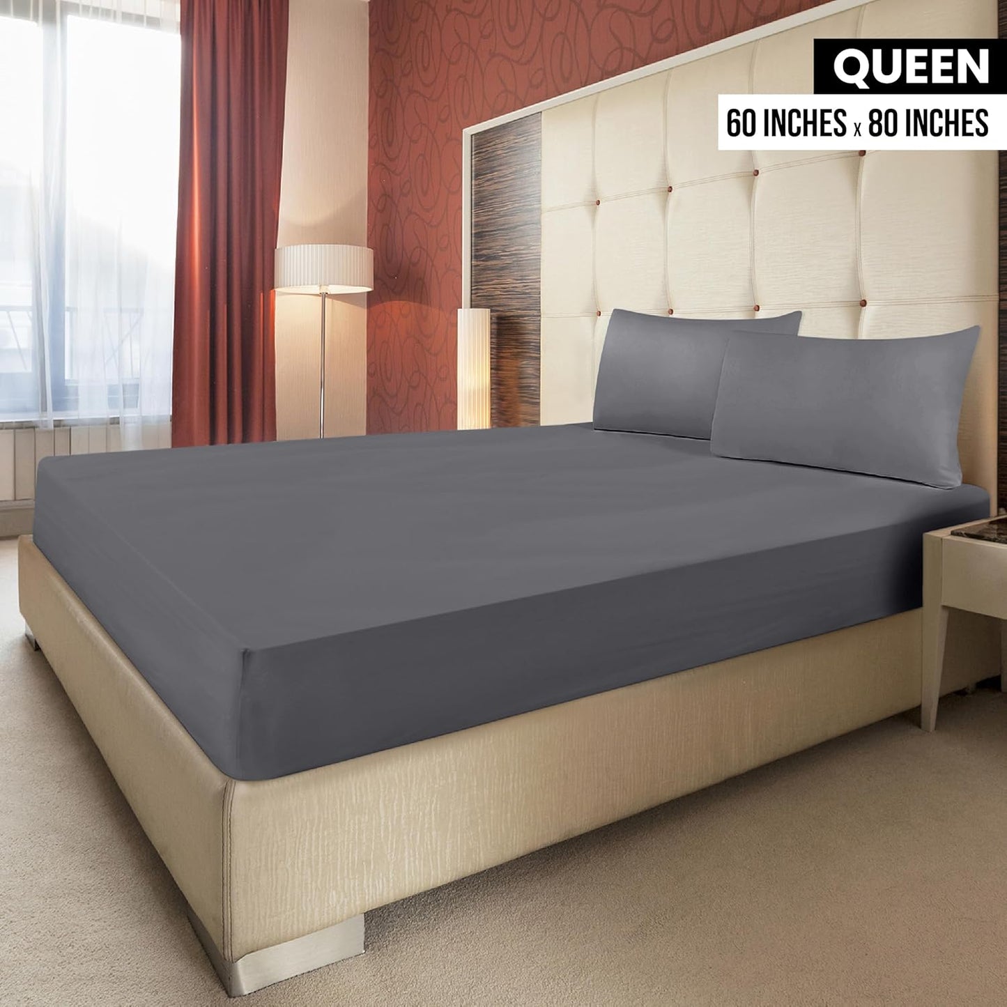 Utopia Bedding Queen Fitted Sheets - Soft Brushed Microfiber - Deep Pockets, Fade Resistant | 2-Pack, Grey