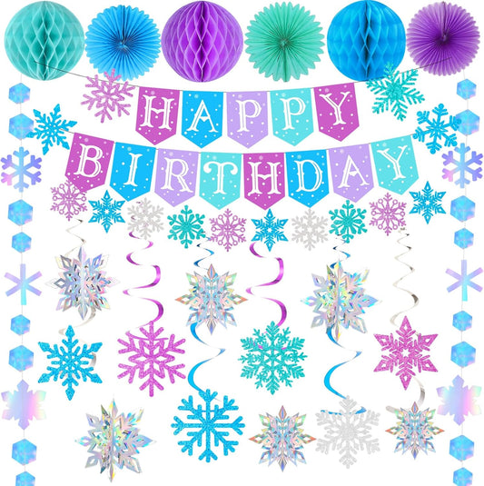 Snowflakes Decorations - Frozen Birthday Party Garland | Winter Wonderland Christmas Decor