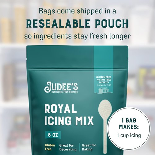 Judee's Gluten Free Royal Icing Mix - Easy Meringue Powder for Cookie Decorating - 8 Oz