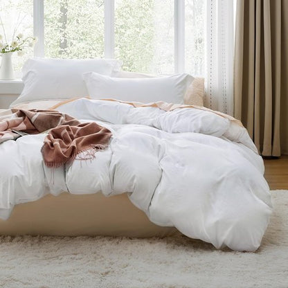 Bedsure King Size Duvet Cover Set - 3 Pieces Extra Soft Prewashed Cotton-Like Polyester, 104x90 Inches with Zipper Closure & 2 Pillow Shams