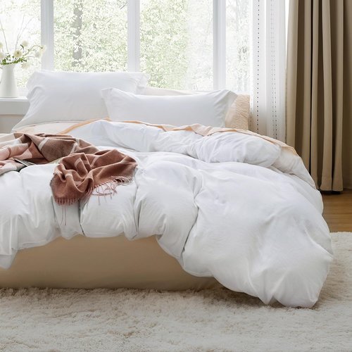 Bedsure King Size Duvet Cover Set - 3 Pieces Extra Soft Prewashed Cotton-Like Polyester, 104x90 Inches with Zipper Closure & 2 Pillow Shams