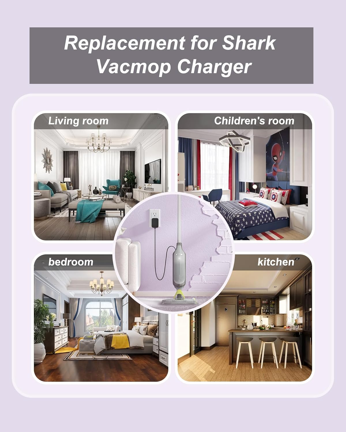 Shark VM252 Cordless Hard Floor Vacuum Mop Charger - Magnetic Design for Easy Use