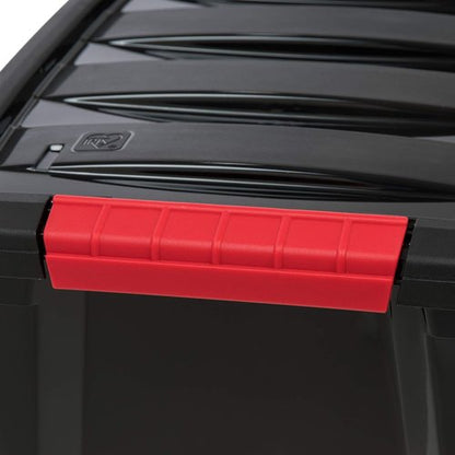 IRIS USA 13 QT Plastic Storage Box - Durable BPA-Free Containers with Lids & Latches | 6 Pack - Black