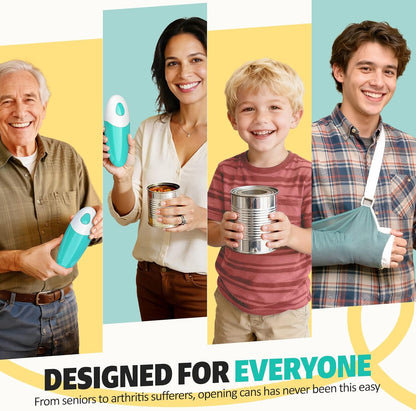 One Touch Electric Can Opener - Automatic Hands-Free Kitchen Gadget for Seniors | Smooth Edge, Battery Operated
