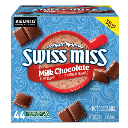 Swiss Miss Hot Cocoa K-Cup Pods - Rich Milk Chocolate Flavor | 44 Single-Serve Pods