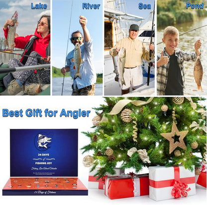 Fishing Advent Calendar 2025 | 24-Day Countdown with Lures - Perfect Xmas Gift for Fishing Enthusiasts
