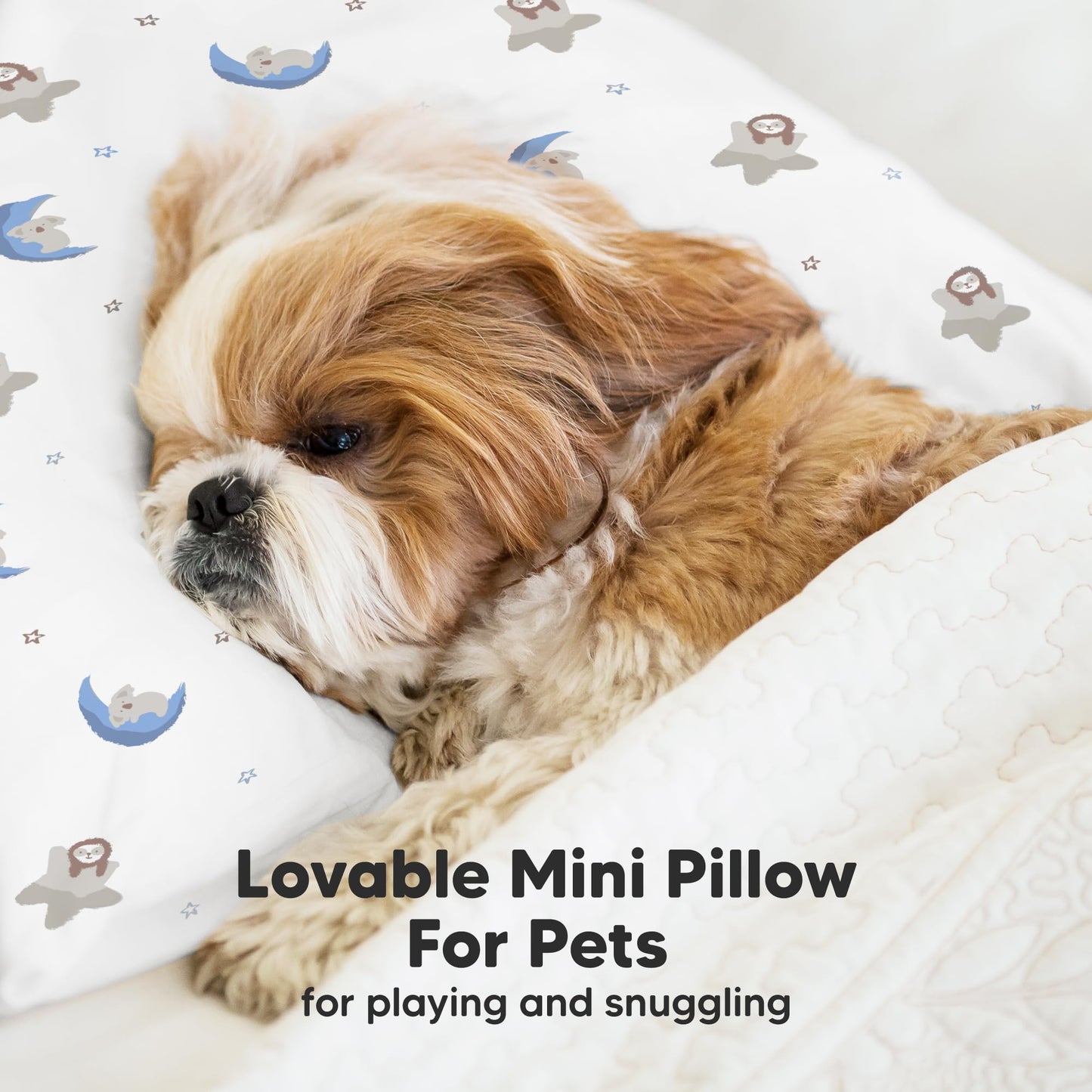 Mini Toddler Pillow with Pillowcase - 9x13 My Little Dreamy Travel Kids Pillow for Sleeping, Toddler Bed, Small, Tiny, Organic Cotton Pillowcase, Soft & Breathable, Kids 2-4 Years Old (Construction)