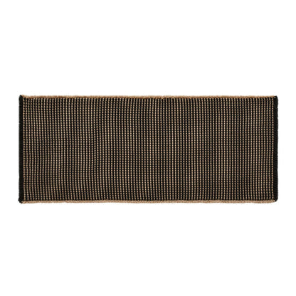 TYUU Waffle Runner Rug Bathroom, Long Boho Bathroom Rugs Non Slip Washable Super Absorbent Quick Dry Farmhouse Bath Decor, 72"x24" Khaki and Black
