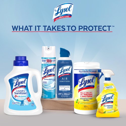 Lysol All Purpose Cleaner Spray, Multi-Purpose Disinfecting Spray, Kitchen & Bathroom Cleaner, Lemon Breeze Scent, 32 Fl Oz