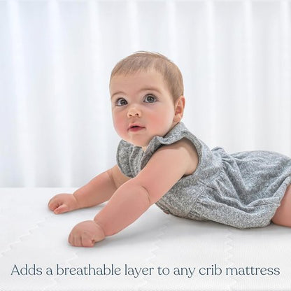 HALO Breathable Crib Mattress Cover - Waterproof Quilted Mesh, Universal Fit for Cribs & Toddler Beds