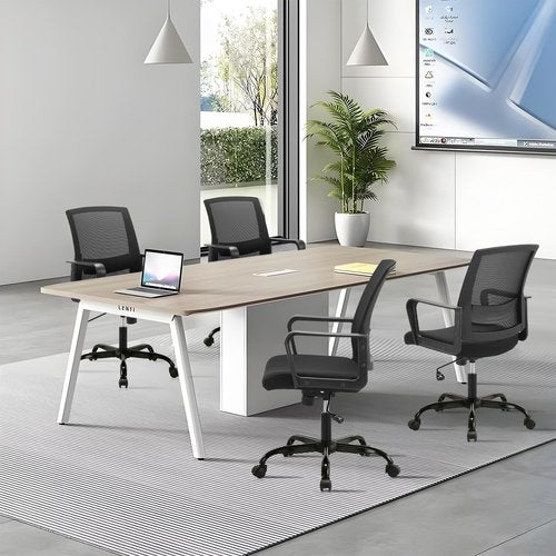 CLATINA Ergonomic Rolling Mesh Desk Chair with Executive Lumbar Support and Adjustable Swivel Design for Home Office Computer Black 4 Pack