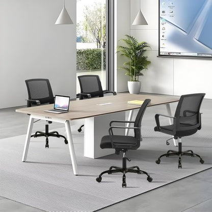 CLATINA Ergonomic Rolling Mesh Desk Chair with Executive Lumbar Support and Adjustable Swivel Design for Home Office Computer Black 4 Pack