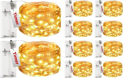 Btfarm 10FT Fairy Lights - 30 LED Battery Operated Twinkle Lights with Timer | Waterproof Copper Wire for Indoor & Outdoor Holiday Decor