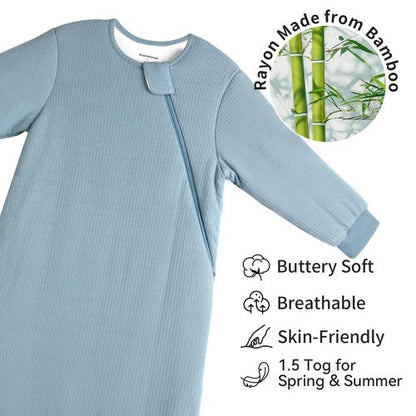 BubblePanda Rayon Made from Bamboo Sleep Sack 12-18 Months Long Sleeve Sleep Sack 1.5 Tog Supersoft Winter Baby Wearable Blanket with 2-Way Zipper Unisex Sleeping Bag for Babies Toddler