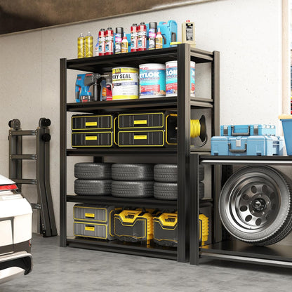 Regine Switzerland Heavy Duty Garage Shelving - 2500 LBS Capacity, Adjustable 5-Tier Metal Unit | 72"H x 35.4"W x 15.7"D