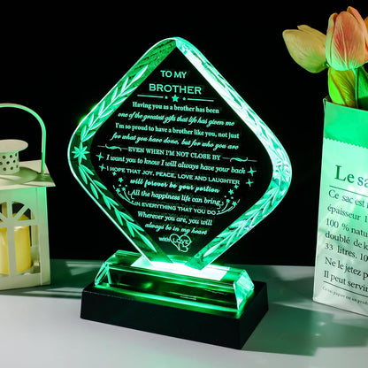 Skiennix Laser Engraved Crystal Keepsake - Meaningful Gifts for Brother | Unique Birthday & Holiday Present