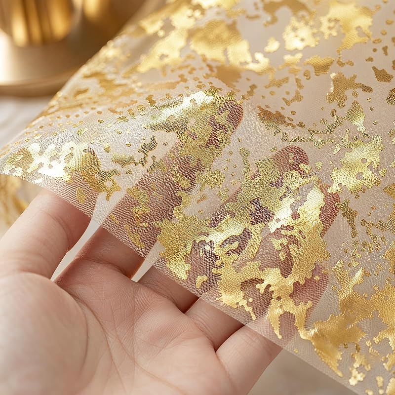 Gold Table Runner 2 Pcs 9FT Sequin Glitter Mesh - Variation: Gold+9FTx2