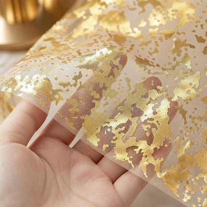 Gold Table Runner 2 Pcs 9FT Sequin Glitter Mesh - Variation: Gold+9FTx2