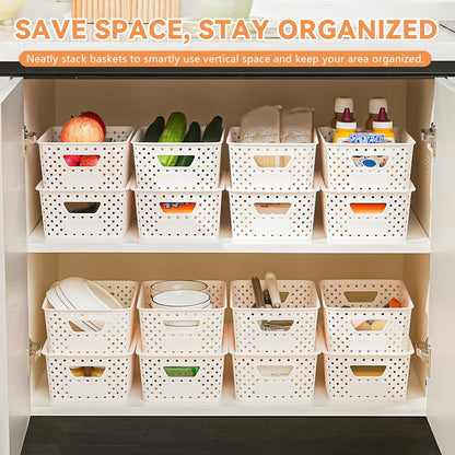 Skiennix 10-Pack Stackable Plastic Storage Bins with Lids - Versatile Organizers for Home & Craft Rooms